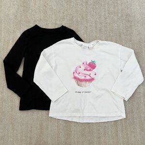 3 for $6 2 Item Girls Long Sleeve Tee Shirt Lot Bundle 4-5